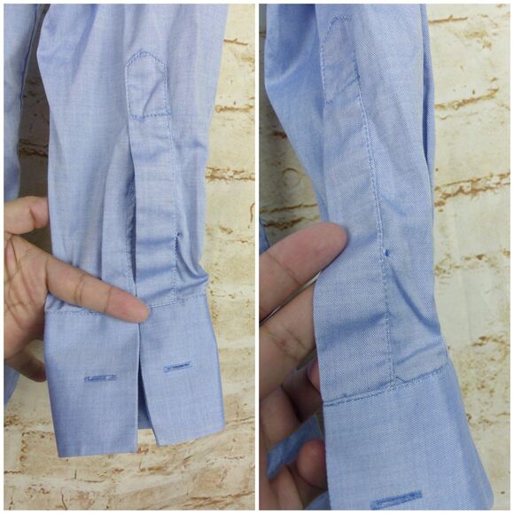 Dsquared2 Shirt Mens Size 48 Blue Chic Dean Embroidered LS Casual Button Italy - Picture 10 of 16